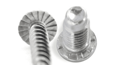 Screws with special knurlings and under-head necks