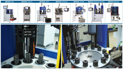 Automatic machine for the adjustment, testing of spring loads