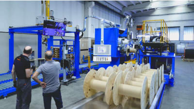 Enhance power cable production with the PS double-head automatic spool winding lines