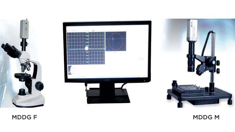 Sistemi di microscopia digitale MDDG F e MDDG M con monitor per misurazioni e analisi di immagini