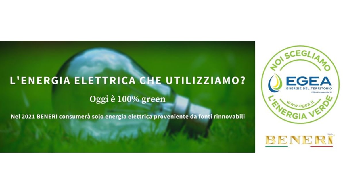 Energia elettrica, BENERI è green al 100%