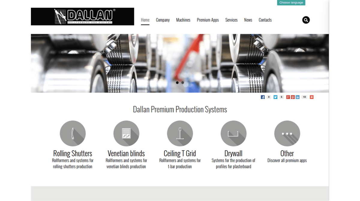 Dallan SpA: un nuovo sito Internet per un'azienda nuova su Expometals