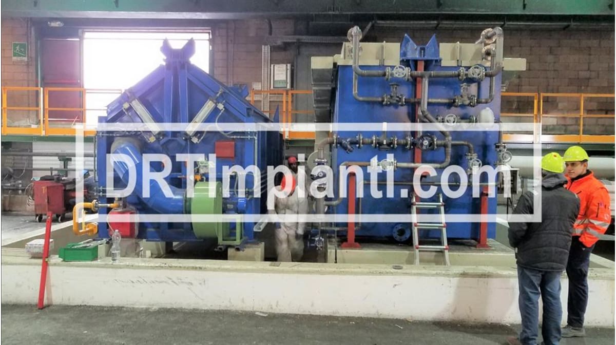 DRT Impianti, polymerization station with single hook of 5 tons of wire rods