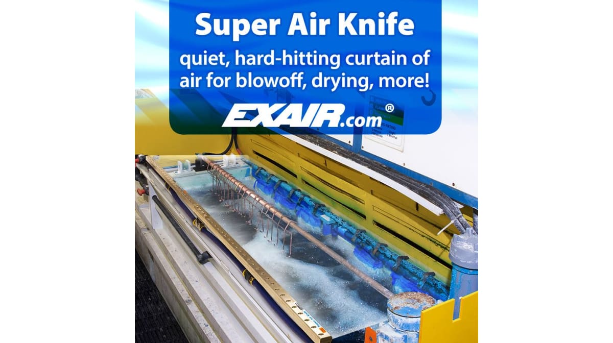 EXAIR’s Super Air Knife Intelligent Use of Compressed Air