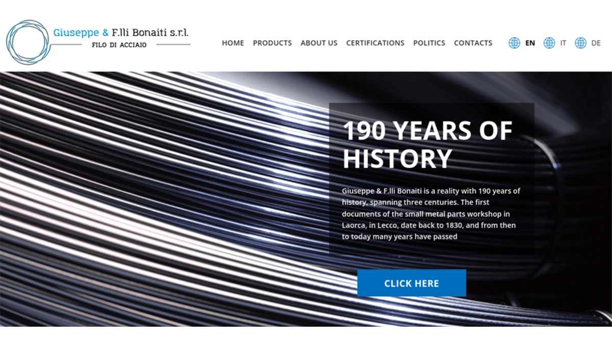 The new website of Giuseppe e F.lli Bonaiti Srl is online