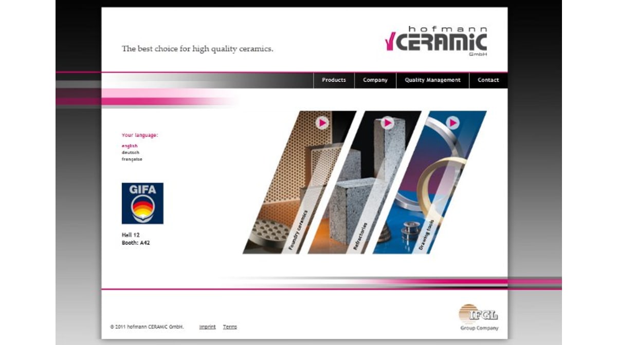 Hofmann Ceramic GmbH: nuovo sito web.