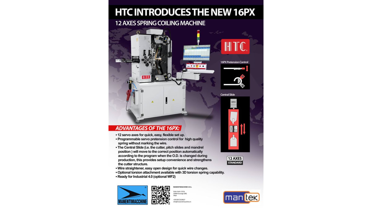 16PX 12-axes spring coiling machine by HTC on sale at MANENTIMACCHINE