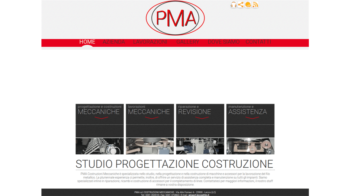 Nuova presenza web per PMA Costruzioni Meccaniche