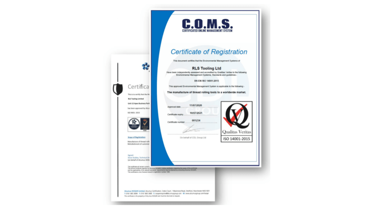 RLS Tooling invests in the future and is now EN ISO 14001: 2015 certified