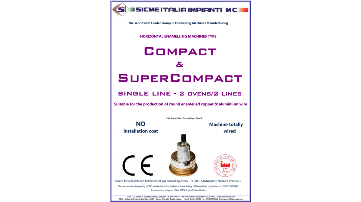 Horizontal enamelling lines by Sicme allow to reduce production costs by 3/4 times