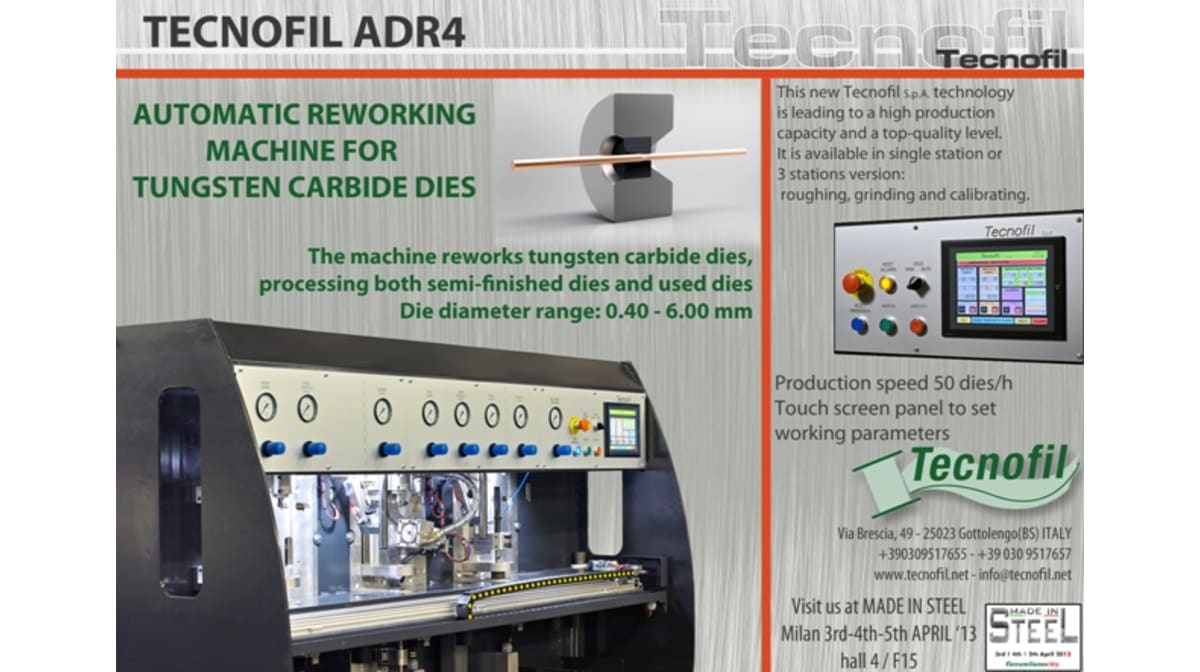 TECNOFIL Spa: Línea de rectificación y calibración hileras ADR-4