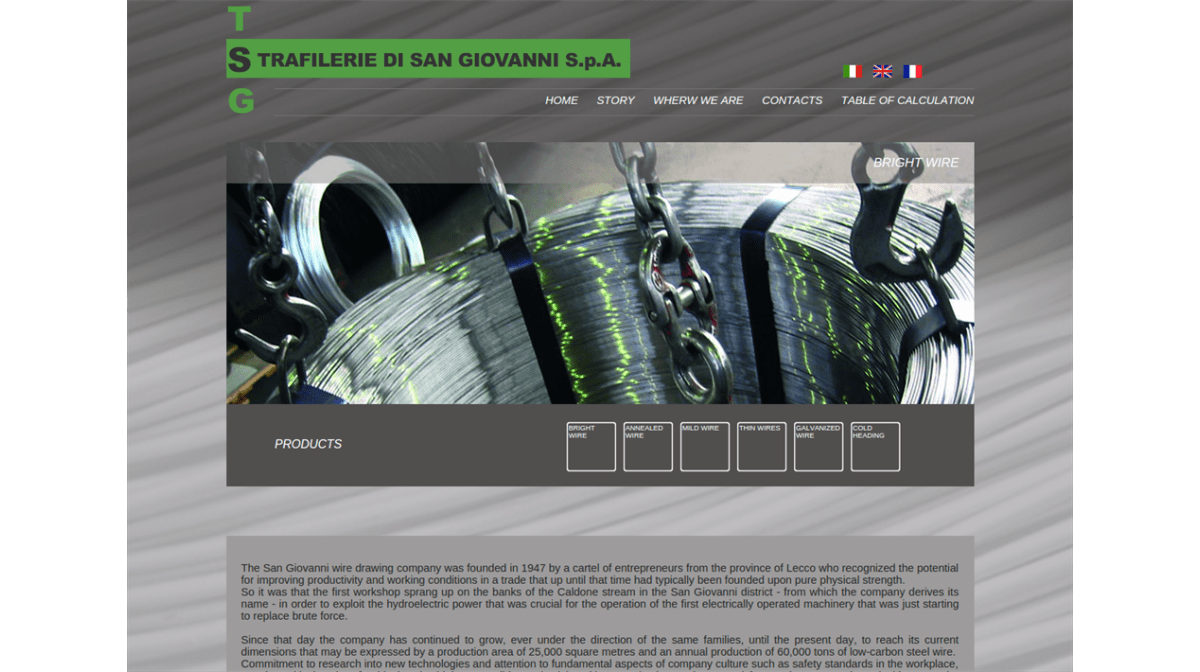 New online presence for Trafilerie di San Giovanni