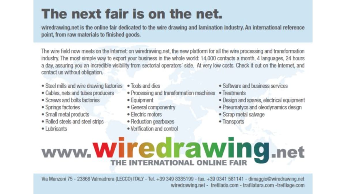 WireDrawing.net’s ad on “Wire & Cable Asia”