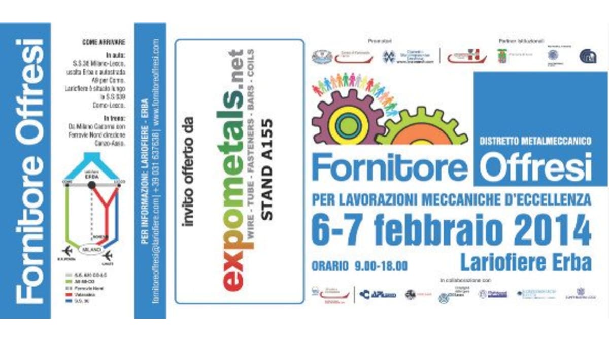 Fornitore Offresi 2014: ingresso omaggio per gli utenti di Expometals.