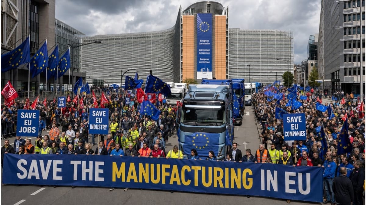 Steel industry convoy heads to Brussels to call for stronger EU protection