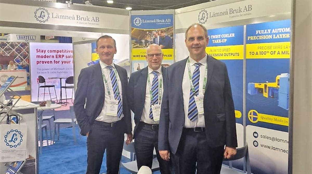 Lämneå Bruk’s No Twist Coiler technology drew attention at Interwire 2023