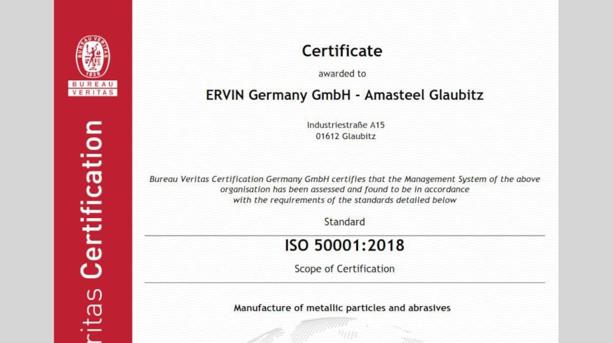 Achieving ISO 50001:2018 renewal, the result of Ervin’s sustained dedication