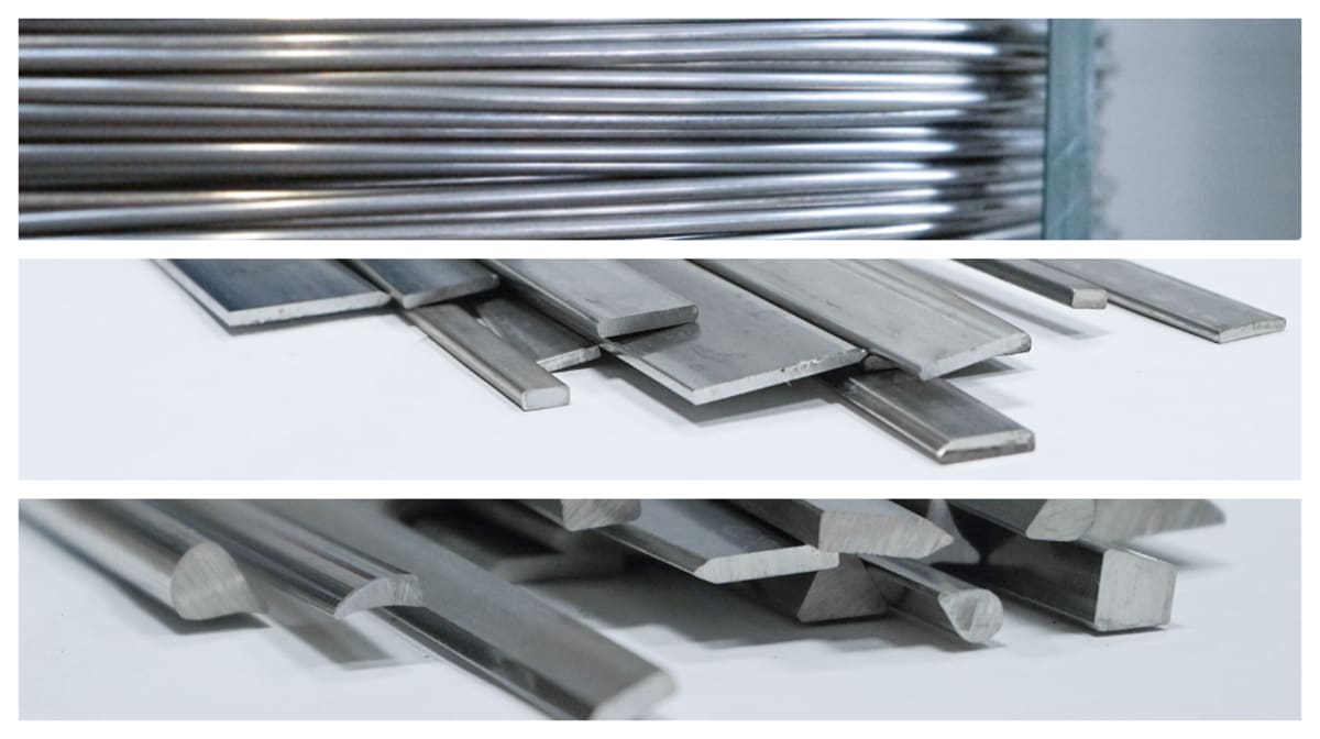La gamma PPinox di profili e fili in acciaio inox per tutti i settori industriali