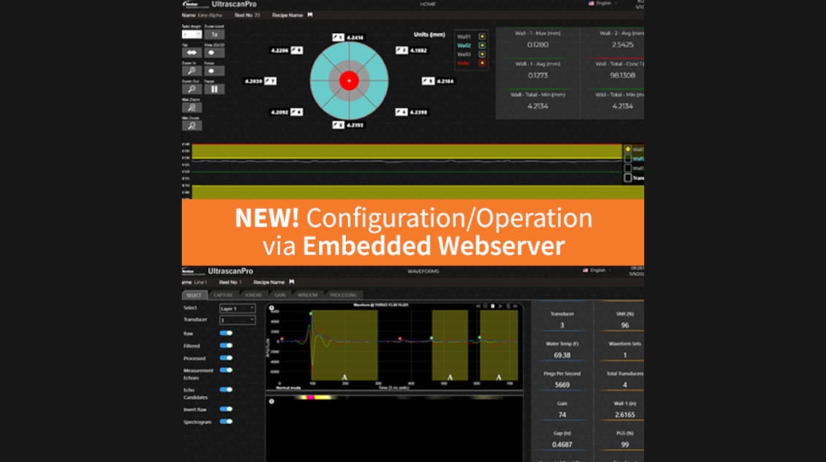 Nordson MCS upgrades Ultrascan DSP Pro ultrasonic gauges with a new Embedded Webserver