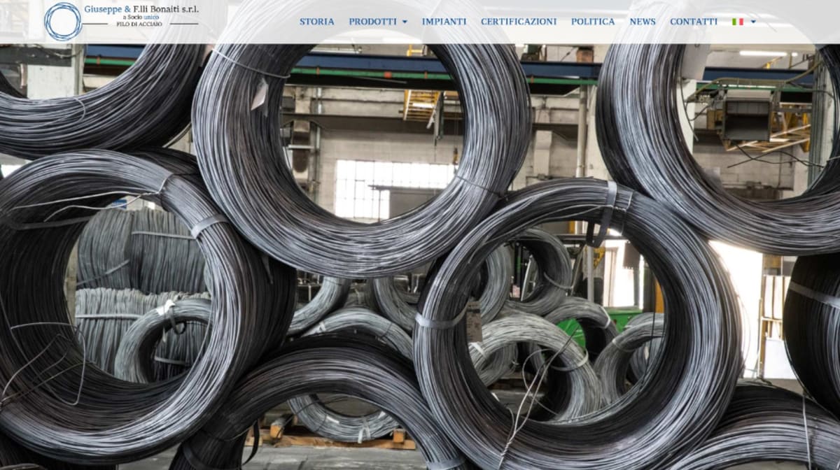 Giuseppe and F.lli Bonaiti unveils new website: wire rods and drawn wires just a click away