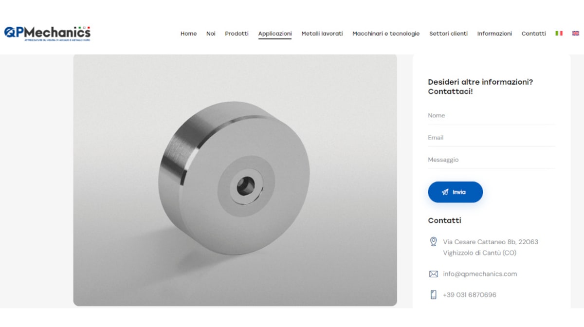 Attrezzature di precisione in acciaio e metallo duro: QP Mechanics lancia nuovo sito web e logo!