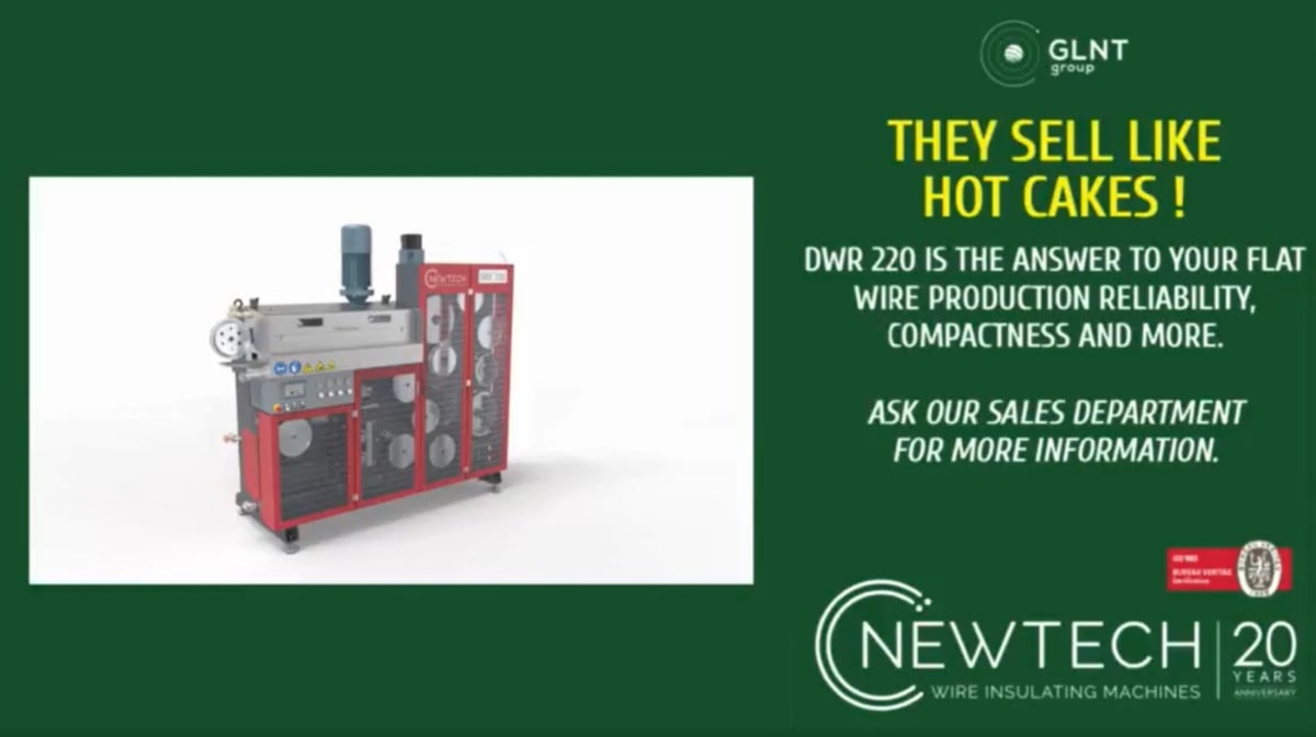 DWR 220 by Newtech for flat wire production