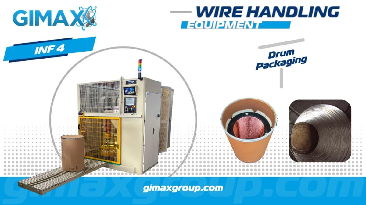 Drum packing machine and semi-automatic wire respooler take center stage with Gimax
