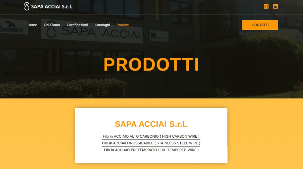 Drawn spring wire: a brand-new website for Sapa Acciai