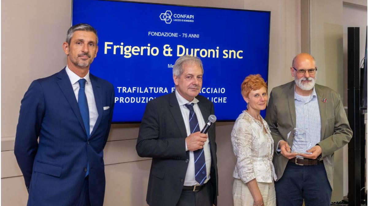 Confapi Lecco‑Sondrio premia Frigerio & Duroni per i 75 anni di attività