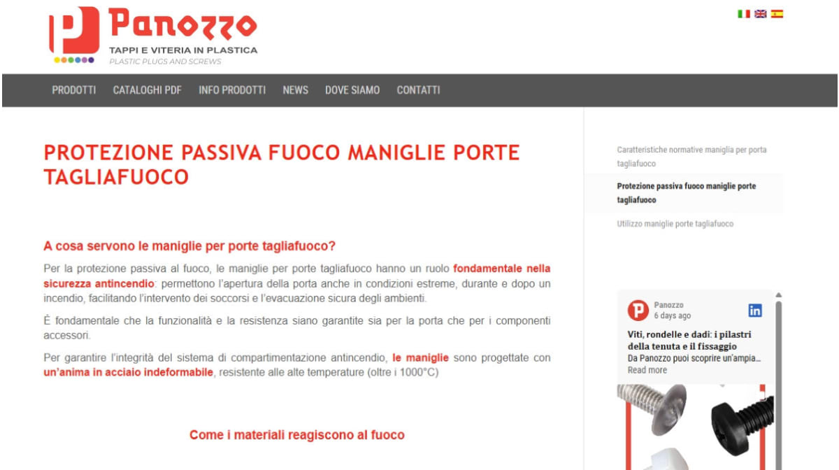 Protezione passiva al fuoco in ambito industriale: Panozzo approfondisce prodotti e requisiti