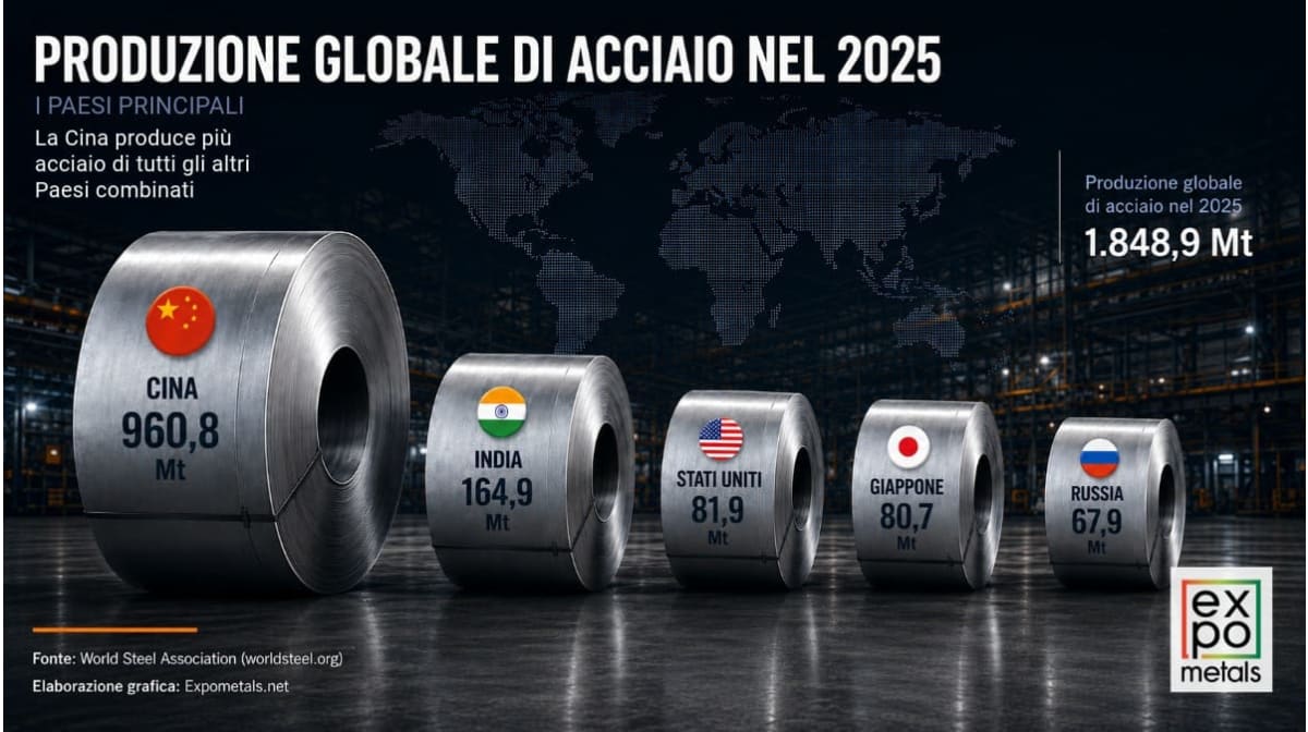 Il planisfero dell'acciaio: i maggiori stati produttori al mondo