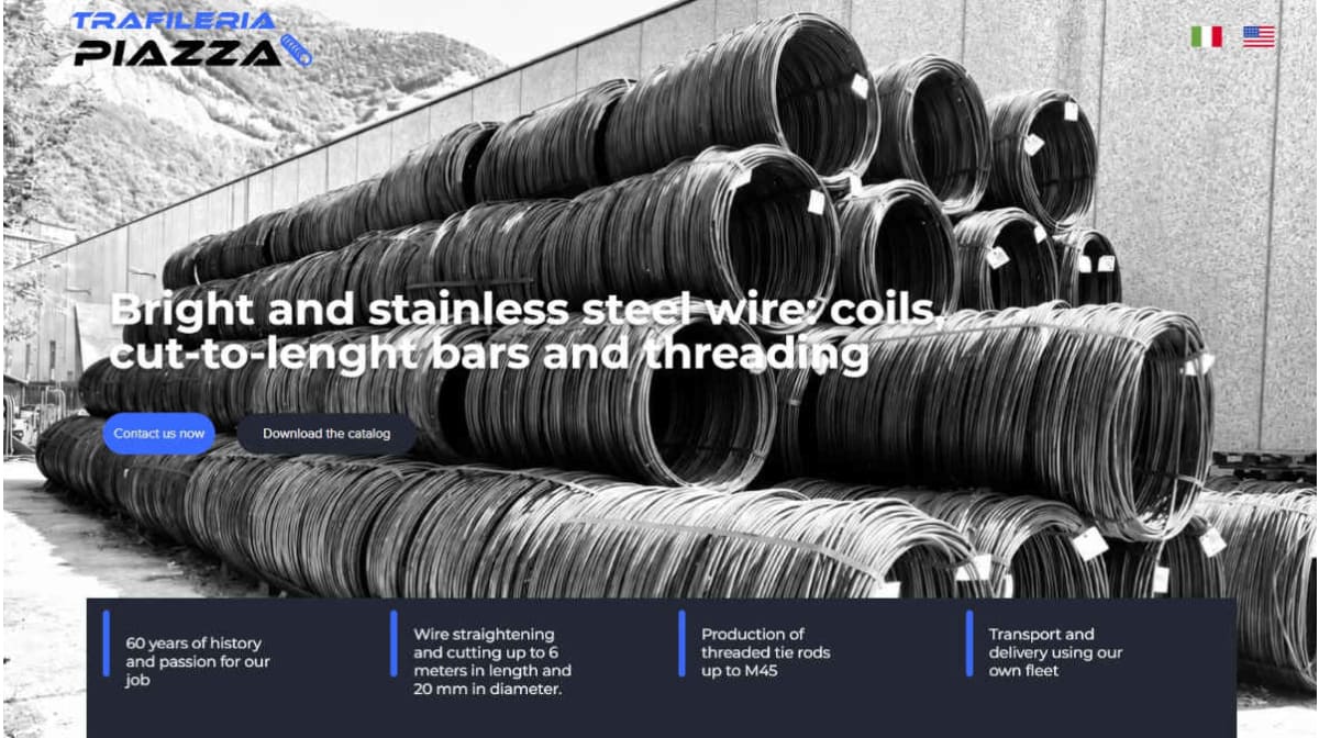 The new Trafileria Piazza website: products, processing services, and solutions on a single platform