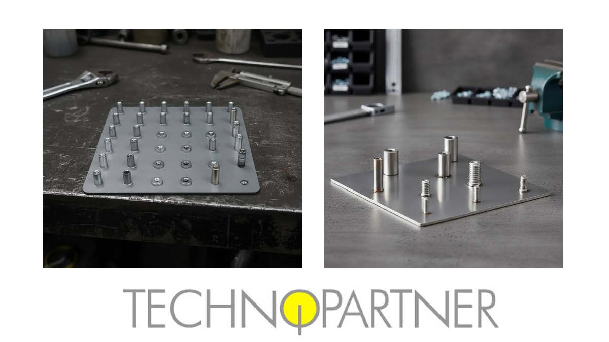 Technopartner press: example of insert installation on sheet metal