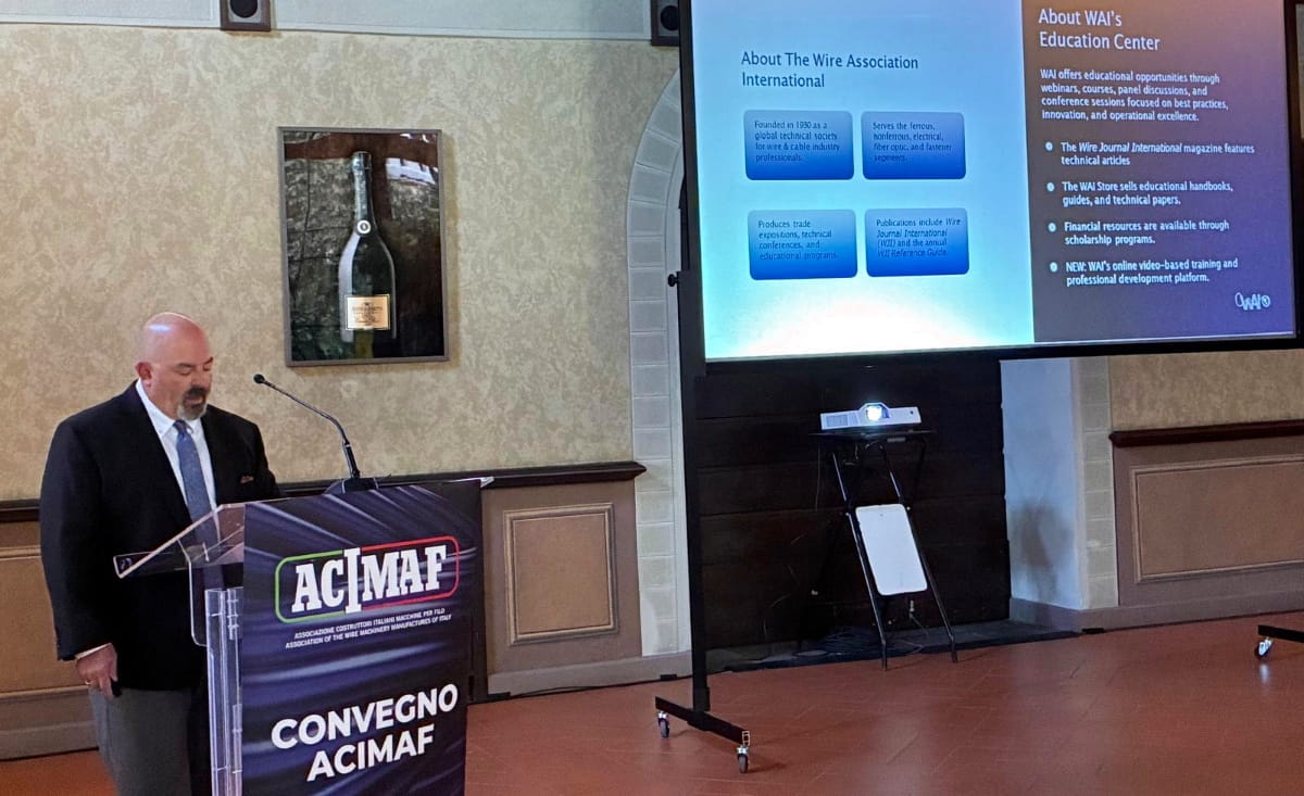 WAI President David Fisher at the ACIMAF members' conference - Antica Fratta, October 9, 2026