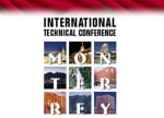 International Technical Conference banner with the word MONTERREY formed by white letters overlaid on nine distinct images of city landmarks.