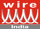 wire India logo with a wavy, intertwined wire graphic on a red and gray background.