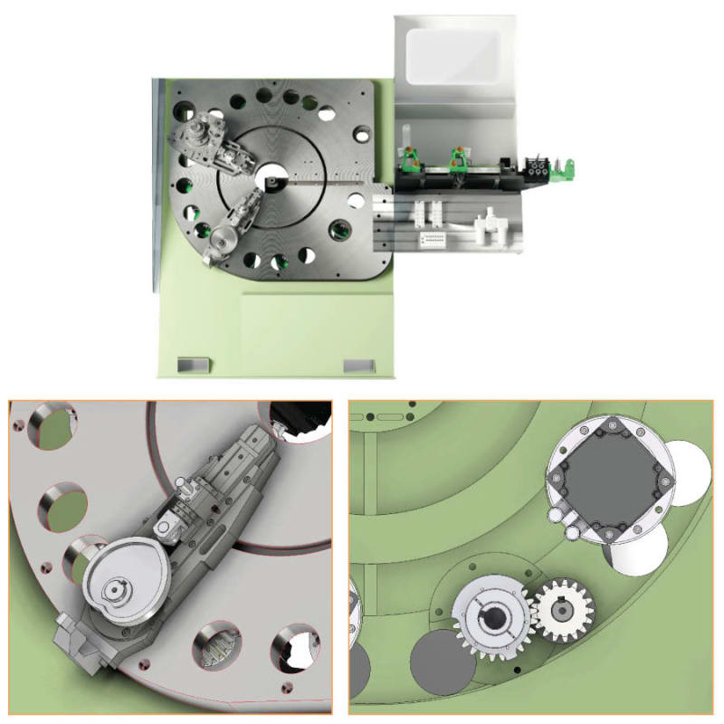 Retrofit Bihler GRM 530: rendering 3D della veduta frontale in dettaglio