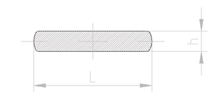 Disegno tecnico in sezione di un perno cilindrico con estremità arrotondate, indicante la lunghezza L e il diametro d.