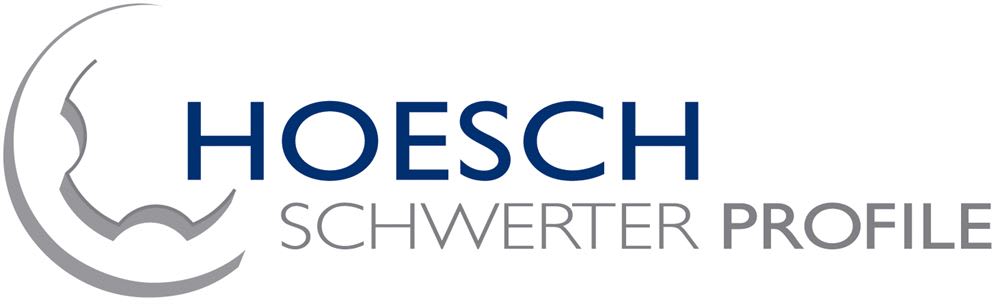 Hoesch Schwerter Profile Logo mit stilisiertem grauen Profilsymbol