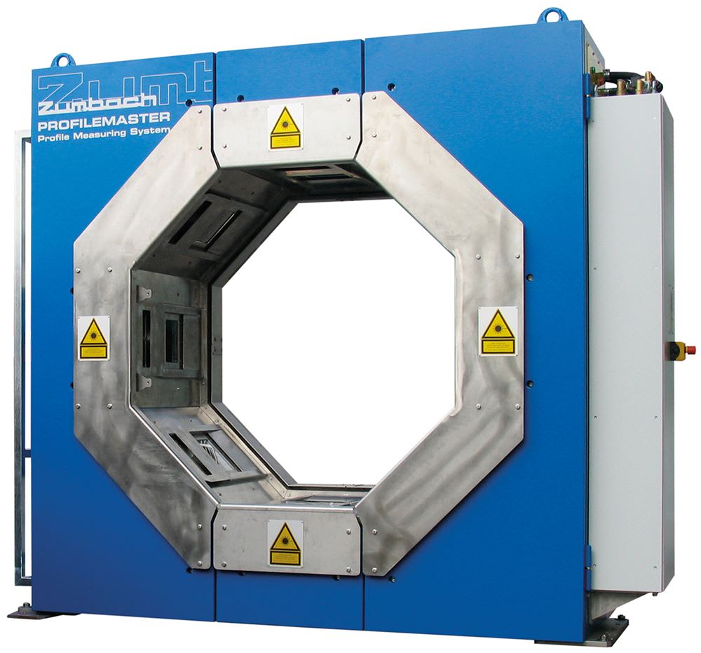 Zumbach Profilemaster Laser-Profilmesssystem mit oktogonaler Messöffnung für die industrielle Profilmessung.