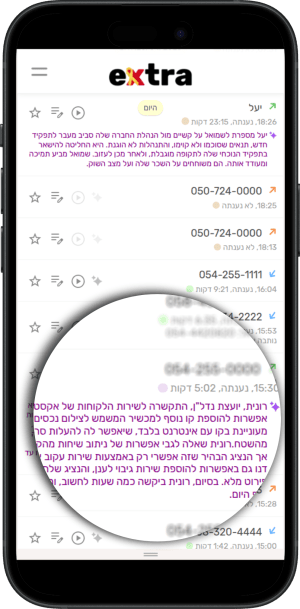 דוגמה לסיכום שיחה של ג'יני
