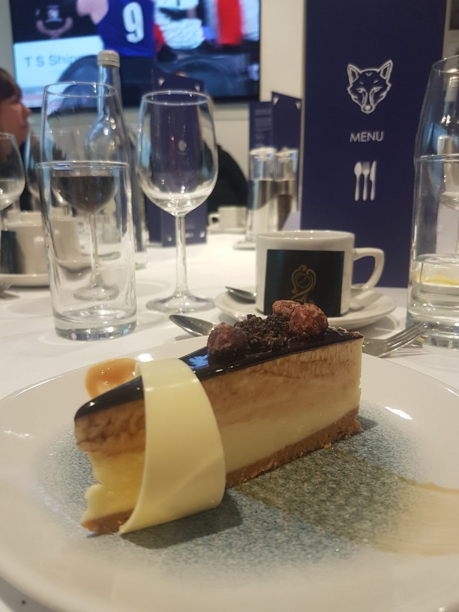 Dessert in the Director's Lounge of the King Power Stadium