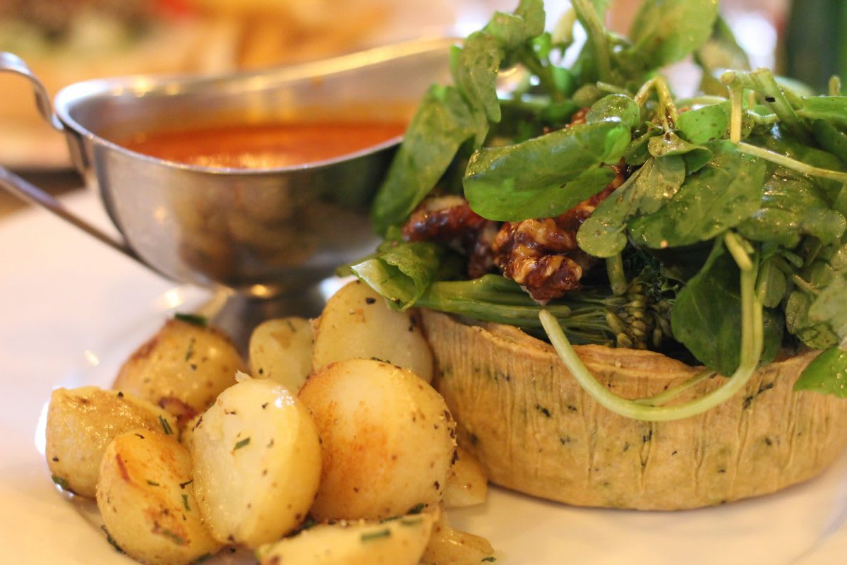 Vegan Creamy Leek Tart at Cosy Club Leicester
