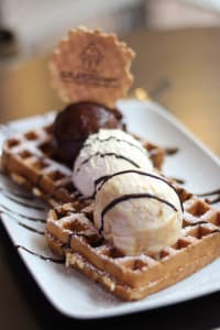 Waffles at Gelato Village Leicester