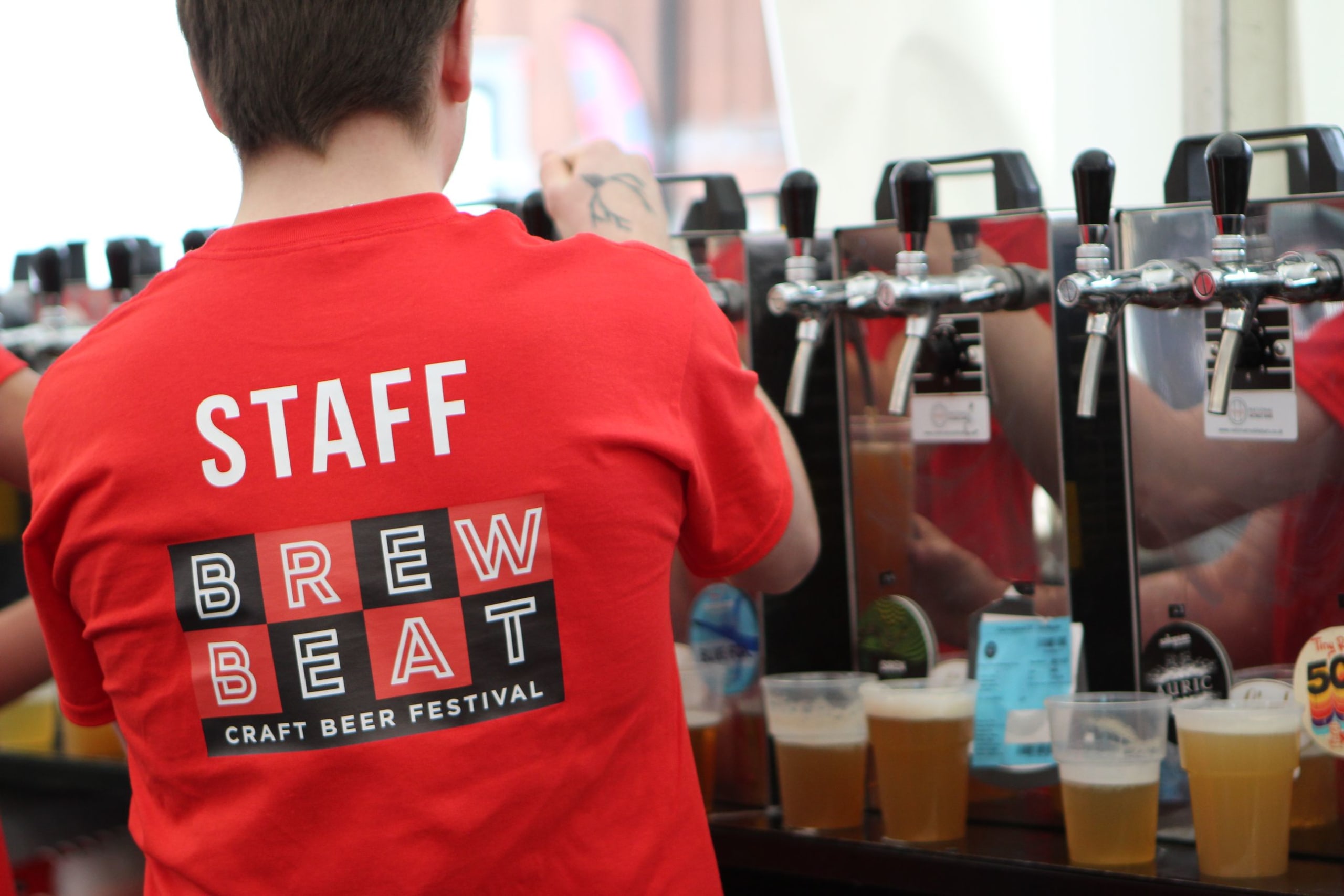 Pouring a craft beer