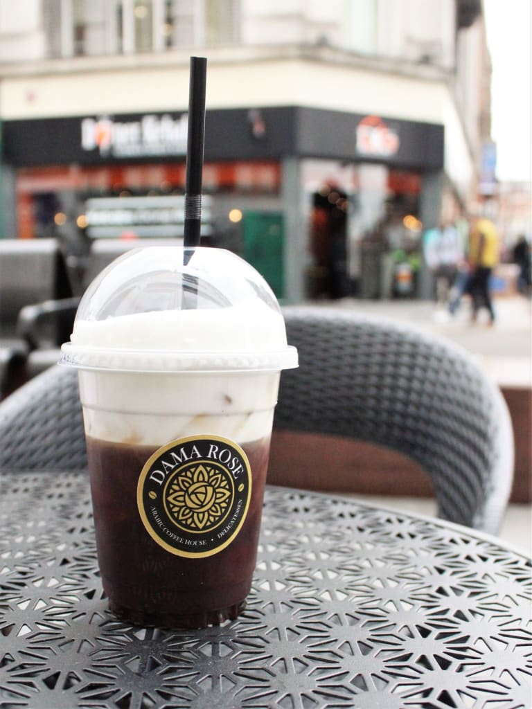 iced cappuccino at Dama Rose