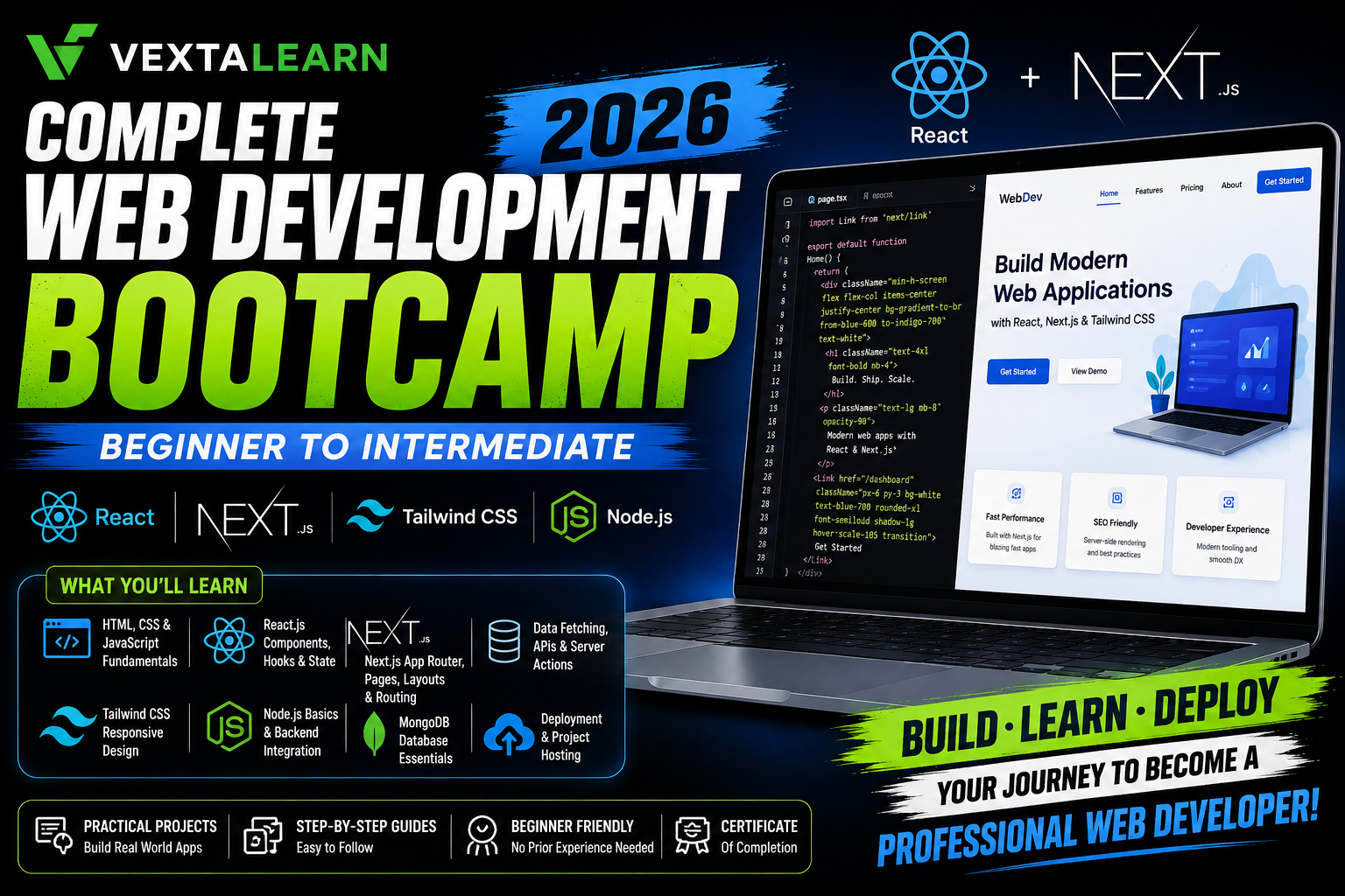 Complete React & Next.js Web Development Bootcamp 2026