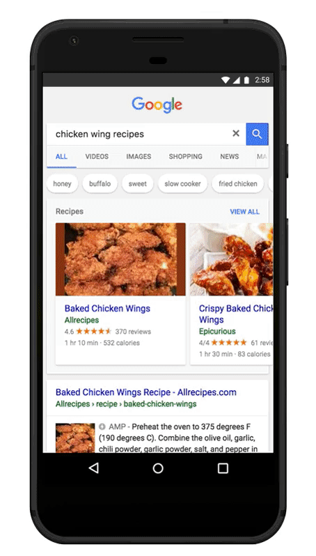 Google - chicken wing recipe
