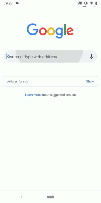 Chrome 71 or greater on mobile when clicking on an AMP result in Google search: