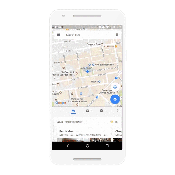 Google Maps - update navigation bar